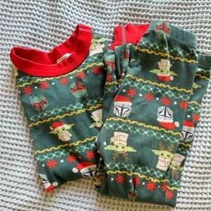 Hanna Andersson Star Wars Baby Yoda Christmas Pajamas. Size 5